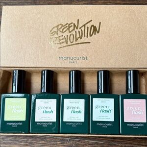 NIB MANICURIST Green Flash Nail Polish, Set of 5